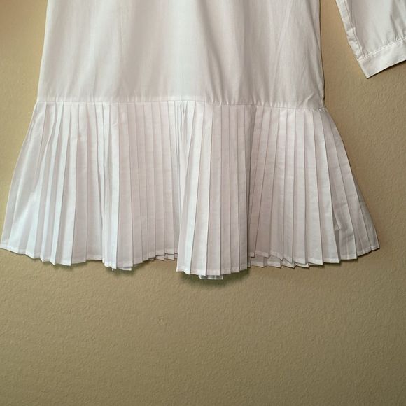 Zara White Linen Pleated Dresss - Picture 5 of 14
